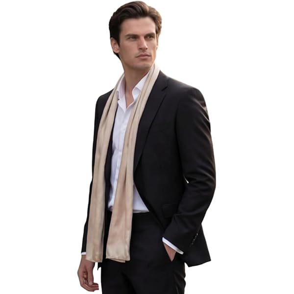 Herensjaal kasjmier stijlvol lente 185x65 elegant voor formele
