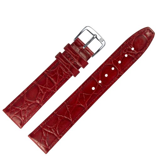 Uhrenarmband 10 mm Leder rot - Rindleder mit Krokoprgung - Ersatzband fr Armbanduhren - Marburger Uhrenarmbnder seit 1945 - dunkelrot / silber Uhrenarmband 10 mm Leder rot - Rindleder mit Krokoprgung - Ersatzband fr Armbanduhren - Marburger Uhrenarmbnder seit 1945 - dunkelrot / silber