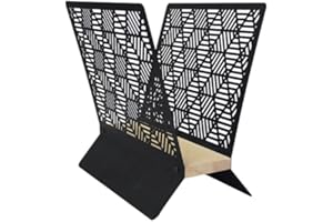 BOX AND BEYOND Porte-journaux ajouré en bois et métal noir - 36x22x37cm