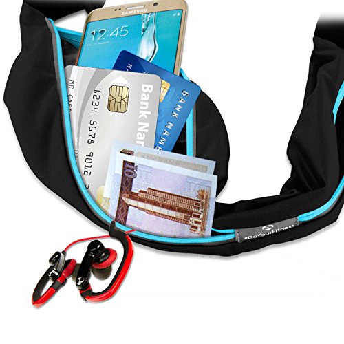 Laufgurt Â»Run4FunÂ« Stilvolle GÃ¼rteltasche / Bauchtasche / Lauftasche fÃ¼r Laufen, Wandern, Klettern, Reiten - 3x Farben / Handys bis ca. 5,5Zoll / elastisch wasserdicht & festsitzend ! Blau