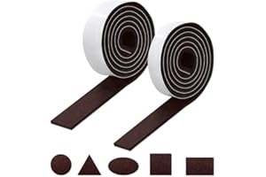 MICTER Feltrini Per Mobili, 2 Feltro Adesivo Rotolo, 5mm di Spessore(3 * 150cm+2 * 150cm) Antiscivolo, silenzioso, Feltrini Sedie Taglio Libero in Qualsiasi Forma, Feltro Adesivo con Adesione-Marrone