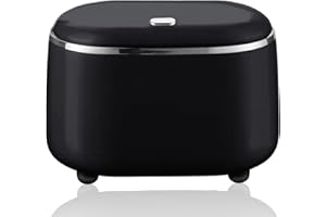 xiaoxianxian Poubelle de Table avec Couvercle,2L Mini Poubelle de Bureau,Petite Poubelle Largement Utilisé dans le Salon, la Salle à Manger, la Chambre à Coucher, salle de Bain (Noir)