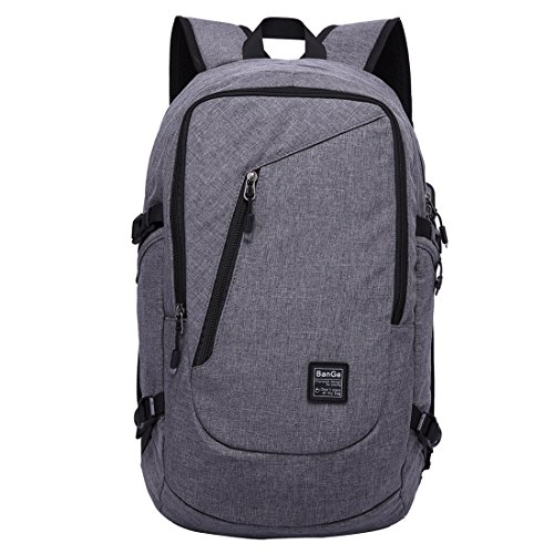 Business Laptop Rucksack Multifunktionale Leichte Schule Spielraum Beutel mit USB Aufladenhafen 15 6 Zoll Laptop 35L  Grau