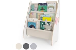 ‎MAMOI MAMOI® Regał na książki dla dzieci, skrzynka na książki do pokoju dziecięcego, regał na książki, drewniana ławka na książki, meble dziecięce, montessori