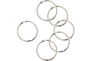 ‎FEPITO FEPITO 15 Pack de 1,8 Pulgadas de Diámetro Libro Carpeta de Hoja Floja Anillos Llavero Anillos, Plata