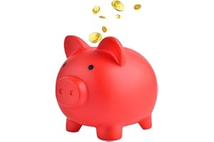 FANXIYA Salvadanaio Maiale Salvadanaio Salvadanaio Portamonete Maiale Fortunato Salvadanaio per Bambini Salvadanaio per Matrimonio, Natale, Halloween, Regali di Compleanno (rosso)