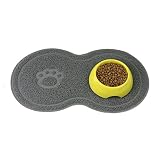 Tamaño: 45 cm x 26 cm. Cuteco - Alfombrilla antideslizante de silicona para colocar el tazón de alimento de la mascota, resistente al agua, para gatos y perros
