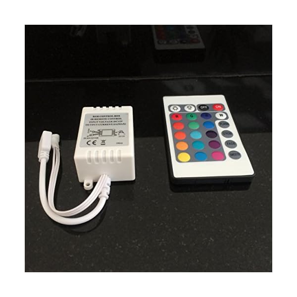 online-leds Colour Changing Bed Lights online-leds 5M 150 SMD 5050 RGB Flexible RGB LED Strip Light Full Kit, LED Ribbon, Multi-coloured, Light Tape + 24 Key IR Controller + 12V-2A AC Adapter Bar, DIY Party Decoration Lighting - Image 6