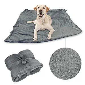 Pawsse Large Dog Blanket,Super Soft Fluffy Sherpa Fleece Dog Couch Blankets and Throws for Large Medium Small Dogs Puppy Doggy Pet Cats,Grey
