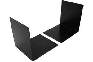 QUINNQUINN 140 mm Heavy Duty Metal Bookends - Black (Pack of 2)