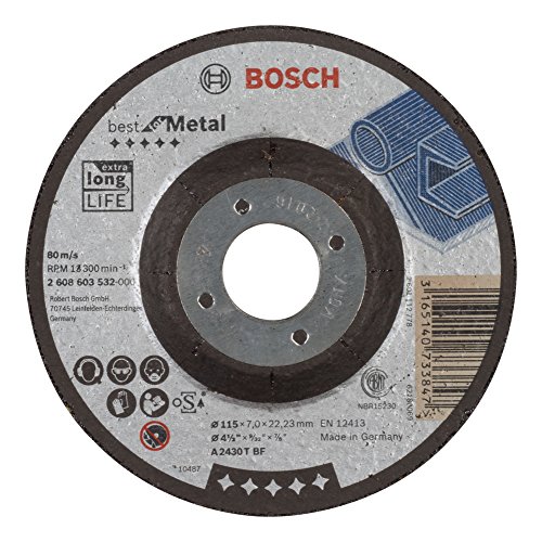 BOSCH Schruppscheibe gekröpft Best für Metal A 2430 T BF, 115 mm, 22,23 mm, 7 mm, 2608603532