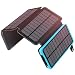 Produktbild L@ily Solar Ladegerät 20000mAh Wasserdichte Power Bank Portable mit 4 Panels Ausgang Akku Telefon Ladegeräte für iPhone, Samsung, ipad ect für Outdoor Camping Wandern,Lightweight(10000mAh)