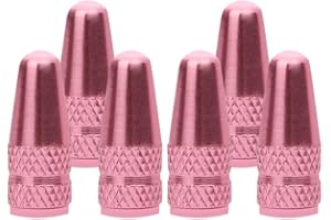 SENZEAL 6Pcs Bicycle Presta Valve Dust Caps Aluminum Alloy French Style Cycling Tyre Valve Stem Caps for MTB Bicycle Road Bike Wheels Pink