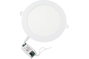 Jandei – Downlight LED Empotrable, 15W, 1200 Lumen, Forma Redonda, Orificio para Empotrar Ø 170 mm, Extraplano 17 mm Profundidad, Color de Luz Blanco Cálido 3000K, Transformador Incluido