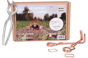 HORIZONT TRAPPERS and CO - Kit Complet 8 Pièges + 10 Détentes + clé d'Amorçage - Taupes Rats Campagnol - Type Putange Rigide Haute Qualité Simple d'Utilisation sans Danger ni Substance Toxique - Réutilisable