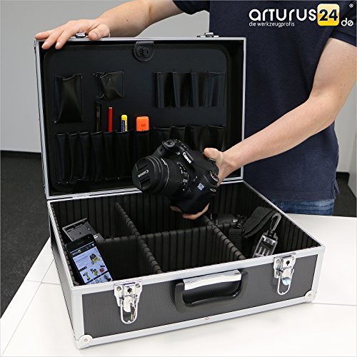 AR Carry Box® Alukoffer Werkzeugkoffer Aluminium Koffer leer (LxBxH) 450x320x175mm Farbe Alu Schwarz - 4