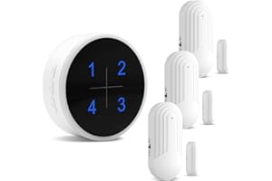 SANJIE Wireless Door Open Sensor Alarm Chime with LED Number Display,110db Loud, Waterproof Door Alarm Sensor for Home Store Office Security with 500Ft Range 5 Volume Levels Adjustable（1Receiver+ 3Sensor)