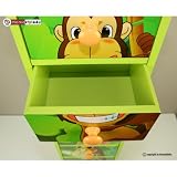 Homestyle4u Kinderkommode Kinderschrank Kinder Schrank Regal Dschungel +Schubladen - 3
