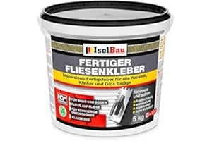 ISOLBAU Colle à carrelage pour intérieur et extérieur 5 kg - Prête à l'emploi - Blanc