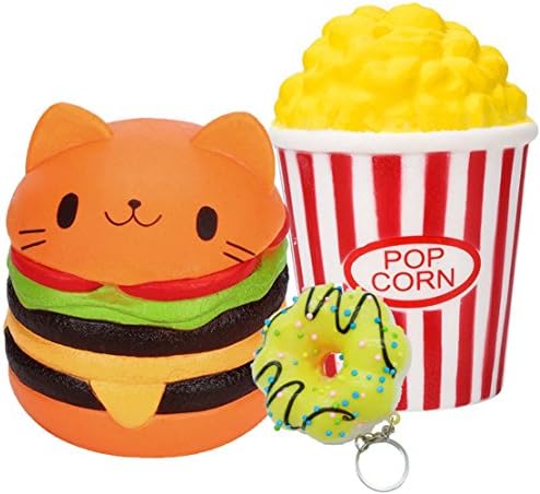 Slow Rising Squishy Toys Scented Cat Burger Popcorn Squishies Jumbo Super Slow Rising Squeeze Decompression toys for Adults Kids