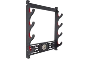 Z-fiber Support Mural épée Porte-épée présentoir rembourré Katana Wakizashi Genji et samouraï épées Motif de potins,4 Tier