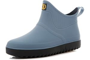 Rojeam Mens Rain Boots Waterproof Rubber Chelsea Shoes Outdoor Walking Water Shoes Ankle Boots