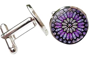 PYAIOVR 1 paio di cristalli viola Gemelli da uomo per matrimonio Natale, albero della vita regalo per uomini padri mariti Placcato in argento