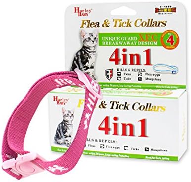 Flea and Tick Collar for All Kinds of Dogs and Cats - Pests Repellent for Pet - Added with Natural Oils (safe pet protection from pest bites infestations larvae lice mosquitoes)(Small, Pink/White)