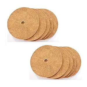 COIR GARDEN Coco Fiber Weed Mulch Mat (8-inch) -10 Pieces