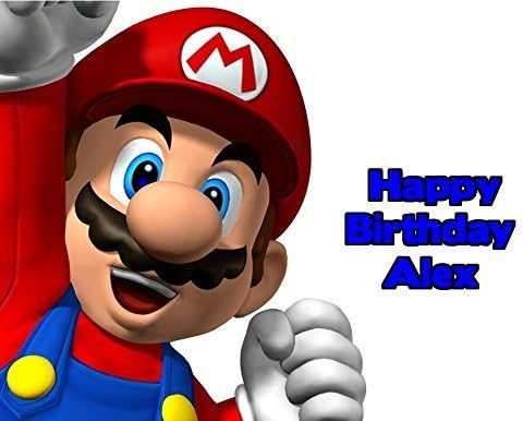 Super Mario Edible Image Photo Cake Topper Sheet Personalized Custom Customized Birthday Party - 1/4 Sheet - 79612 by Sweet Custom Cakes