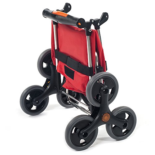 Treppensteiger Einkaufstrolley Seena in rot mit 50L & Kühlfach – Einkaufsroller Trolley bis 30kg belastbar – Gewicht nur 2.5kg - 3