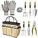 Produktbild Meditool Multifunktion 9 in 1 Gartenwerkzeug Set aus Polyester und Aluminium Robust und Wasserdicht für Gartenarbeit mit Tragetasche (Beige)