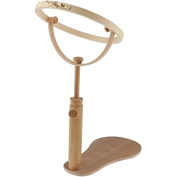 stand embroidery hoop frame maggam 24cm 28cm phenovo adjustable stitch rack seat cross round natural wood