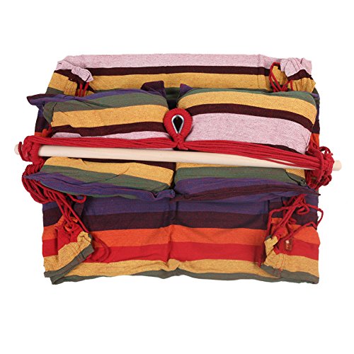 Hängesessel Mit Querstrebe Bali-Serie, Bis 150 kg belastbar, Regenbogen (103*23*16CM, Regenbogen Farbe) - 5