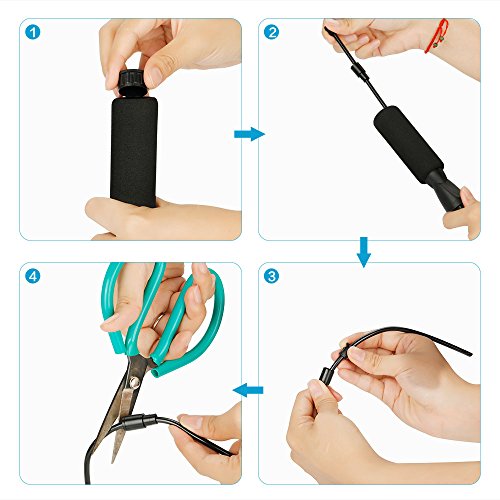 Speed Rope Springseil, HAO HONG 3 Meter Hüpfseil Sprungseil Sport High Speed Fitness Seil mit hautfreundlichen Griff Länge verstellbar Schwarz - 4