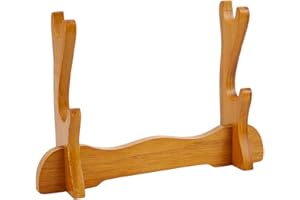 SUPERFINDINGS Wooden Sword Katana Holder Stand Sword Holder Stand Rack Samurai Sword Display Stand Assembly Wooden Samurai Sword Holder for Katana Wakizashi Tanto 5.6x23x15.6cm