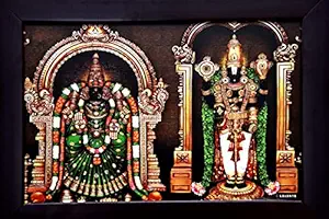 ABI Groups Venkatachalapathy Padmavathy amma god wooden photo frame(14x11 inches,multicolor)