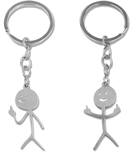 Porte-clés Doigt Du Milieu - Lot De 2, Argenté - Cadeau Humoristique Pour Amis, Couples, Occasions Spéciales - 3