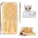 Produktbild für Samsung Galaxy A3 (2016) Hülle Leder Gold ,SKYXD Drucken Traumfänger Mandala Prägung Muster Schutzhülle PU Folio Ledertasche Trageschlaufe / Magnetverschluss / Kartenfächer / Standfunktion Handyhülle 3 in 1 Handytasche mit Eule Staubstecker + Eingabestift für Samsung Galaxy A3 2016 SM-A310F Schutzhülle Bookstyle Flip Wallet Case Leather Cover Golden