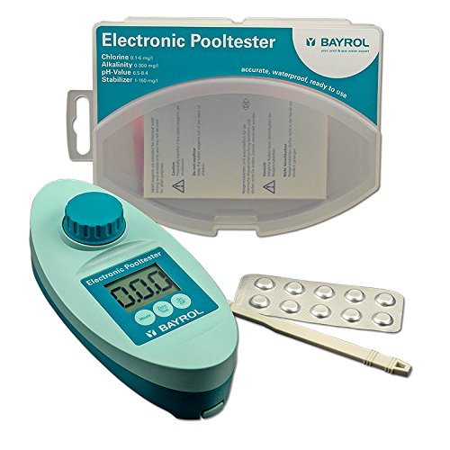 Elektronischer Pooltester von BAYROL | Handlicher, automatischer Wasser-Tester zur Bestimmung der Parameter pH-Wert, Chlor (frei und gesamt), Isocyanursäure und Alkalinität (TA-Wert) | SCUBA II | Tintometer (Lovibond)