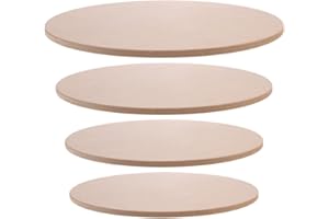 COHEALI Set of 4 Sculpture Base Wooden Board Round Wooden Sign Round Wooden Disc Ceramic Picture Hides Turntable Wheel Made of Clay Pottery Wheel Bats MDF Plate Rotating Suite Wood Rounds