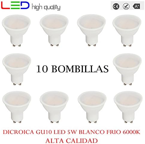 LED Dichroic (Pack of 10) 5 W 110 Degrees Cool White 6000 K GU10 320LM 220 V-240 V High Quality