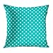 Produktbild fdghjdyjdty Throw Pillow Cover Basic Classic Polka Dot Spotty Pattern with White Spots on Turquoise Blue Dotty Abstract Decorative Pillow Case Home Decor Square 20x20 Inches Pillowcase