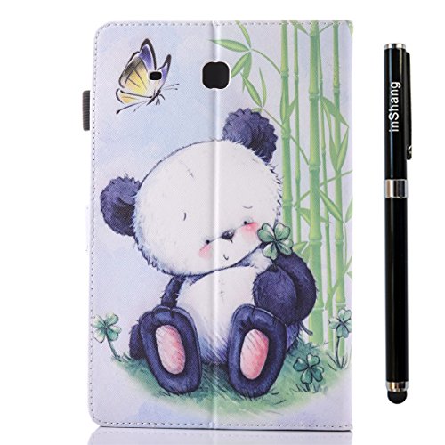 inShang T560 Cover für Samsung Galaxy TAB E 9.6 Inch T 560 Hülle mit PU Leder Skins Etui Schutzhülle Ständer Smart Case Cover, + inShang Logo hochwertigen Stylus Eingabestift Stift