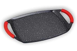 CFLAGRANT Mws RL-TG47M Plancha en pierre de lave 47 cm pour plaque à induction Anti-adhérente Ne raye pas MWS.