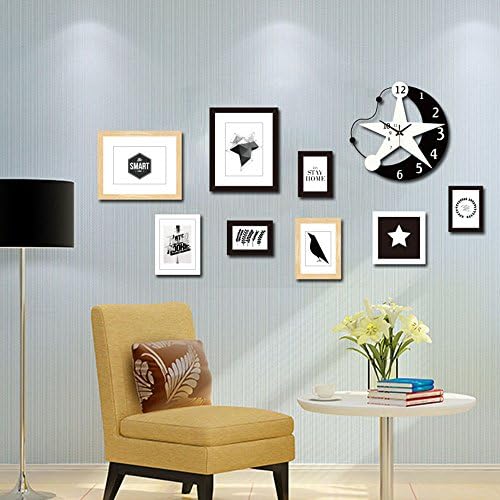 Modern photo frame collage solid wood pink wall table easy to install ( Color : 2 )