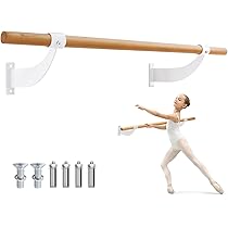 Barre De Danse Autoportante Hauteurs Réglables Sur 4 Positions 100 130 Cm En Bois De Hetre Patins Antiderapants Bleu