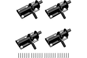 Lxoraziy 4 Piezas Cerrojos de Puerta Bloqueo Deslizante, 65mm Cerrojos y Inoxidable Perno de Puerta, para Habitación, Garaje, Jardín