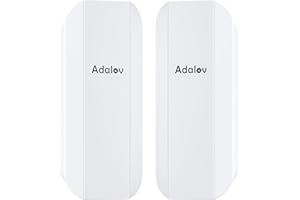 Adalov 5,8GHz Point to Point WLAN Bridge, Gigabit Wireless Brücke mit VLAN Unterstützung, WiFi CPE362 1000Mbps LAN Anschluss, 48V PoE für Outdoor PTP & PTMP Netzwerkerweiterung bis zu 5 km, Halterung