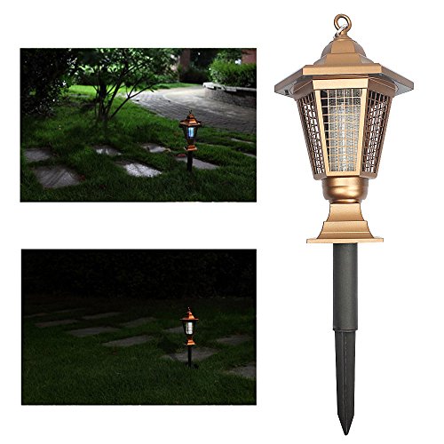 iRegro Solar Insektenkiller Lampe, Solarleuchte Insektenvernichter Camping Insektenschutz Lampe, Garten Dekorative Licht, Bug Zapper, Insektenabwehr für draußen Universalschutz und Dekoration - 7